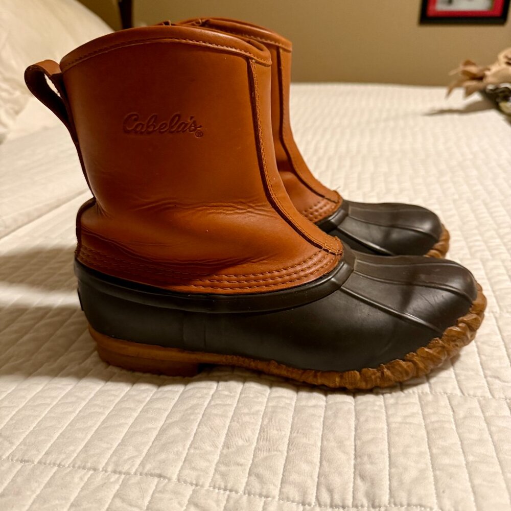 Cabelas Womens Thinsulate Brown Duck Winter Waterproof Boots, Size 8 Medium, EUC